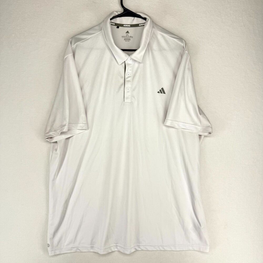 adidas Mens Performance Moisture Wicking‎ Athletic Short Sleeve Polo Size 2XL